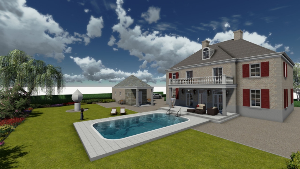 Impressie van achtertuin interactief 3D model