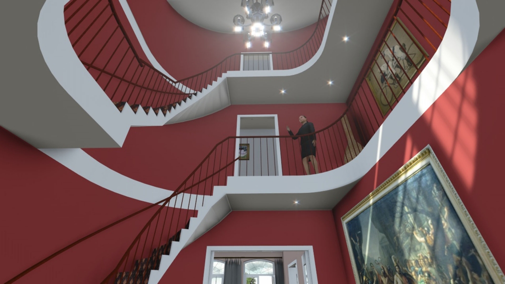Impressie van interieur interactief 3D model