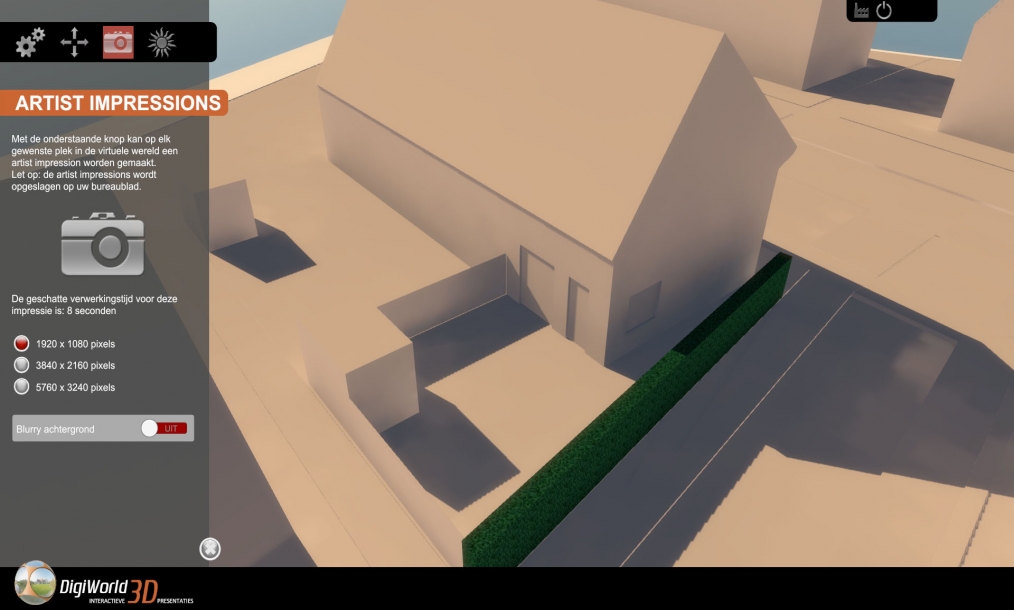 Maken van een 3d impressie van de schaduwval