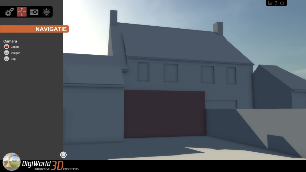 Interactief navigeren rondom het huis en schaduwen bepalen