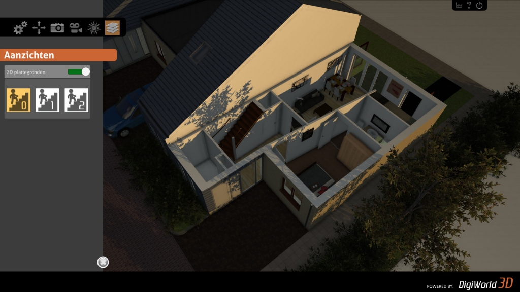 Woningen van bovenaf bekijken door ze door te snijden