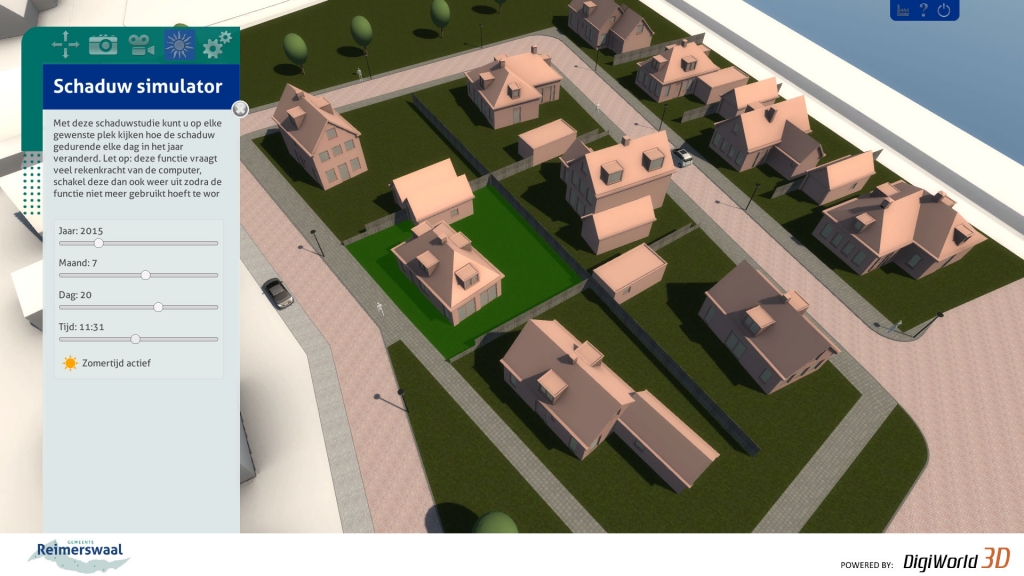 Voor elk kavel kan een schaduwstudie worden gemaakt