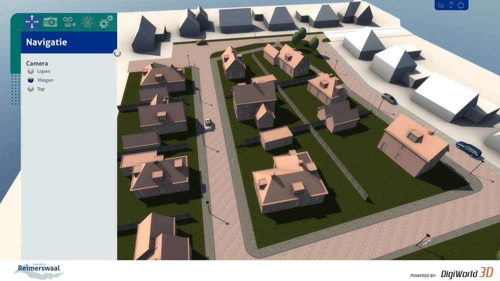 Door het hele 3D model kan interactief genavigeerd worden